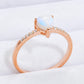 Natural Moonstone Heart 18K Rose Gold-Plated Ring
