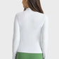 Half Zip Thumbhole Sleeve Sports Top