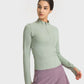 Half Zip Thumbhole Sleeve Sports Top