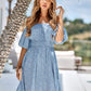 Leopard Square Neck A-Line Dress