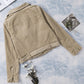 Belted Zip-Up Corduroy Jacket