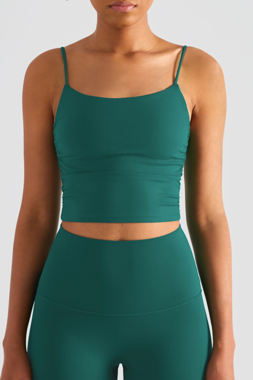 Gathered Detail Cropped Sports Cami