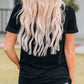 Slogan Graphic Cuffed Sleeve Tee
