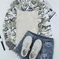 Camouflage Sequin Drawstring Hoodie