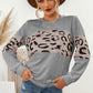 Contrast Leopard Crewneck Sweatshirt