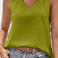 Swiss Dot Shoulder Detail V-Neck Tank