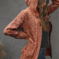 Cable-Knit Fleece Lining Button-Up Hooded Cardigan