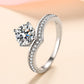 925 Sterling Silver Ring with 1 Carat Moissanite