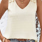 Swiss Dot Shoulder Detail V-Neck Tank