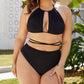 Plus Size Cutout Tied Backless Bikini Set