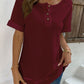 Cuffed Sleeve Henley Top