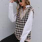 Houndstooth V-Neck Knit Vest