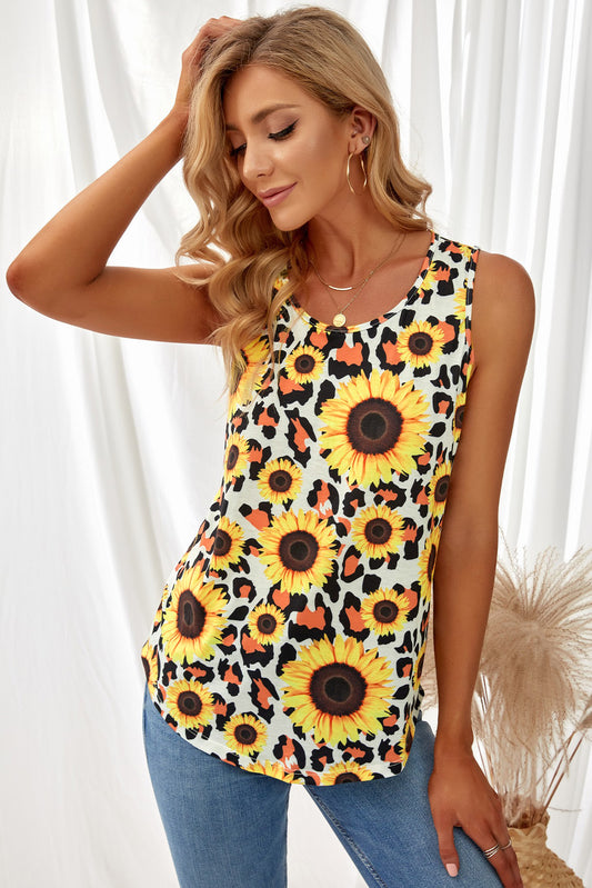 Sunflower Scoop Neck Tank