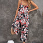 Botanical Print Spaghetti Strap Cropped Jumpsuit