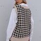 Houndstooth V-Neck Knit Vest