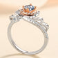 925 Sterling Silver Rose-Shaped Moissanite Ring