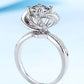 2 Carat Moissanite Floral Platinum-Plated Ring