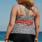 Plus Size Mixed Print Tankini Set with Pockets