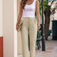 Drawstring Elastic Waist Pants with Pockets