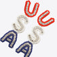 USA Beaded Zircon Decor Earrings