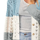 Openwork Ribbed Cuff Longline Cardigan