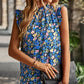 Floral Ruffle Collar Flutter Sleeve Top