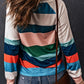 Striped Raglan Sleeve Round Neck Tee