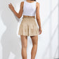 Glitter Smocked High-Waist Shorts
