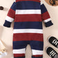 Baby Striped Collared Neck Jumpsuit