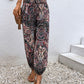 Paisley Print Smocked High-Waist Pants