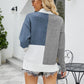 Color Block Dropped Shoulder Ribbed Trim Sweater