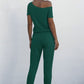 Asymmetrical Neck Tied Jumpsuit with Pockets