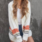 Color Block Open Front Drop Shoulder Cardigan