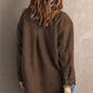 Suede Snap Front Dropped Shoulder Jacket