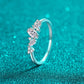 Moissanite Rhodium-Plated Ring