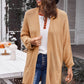 Exposed Seam Open Front Longline Cardigan with Pockets