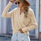 V Neck Wrap Front Knitted Top