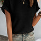 Textured Round Neck Short Sleeve Top