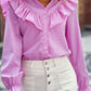 Flounce Sleeve Ruffled Shirt