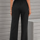 Drawstring Elastic Waist Pants with Pockets