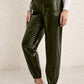 Elastic Waist PU Leather Joggers