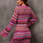 Multicolored Stripe Dropped Shoulder Sweater Dress