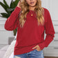Round Neck Raglan Sleeve Exposed Seam Sweatshirt