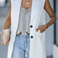 Longline Blazer Vest with Pockets