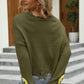 Smiley Face Distressed Round Neck Sweater