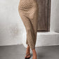 Textured High-Waist Midi Skirt