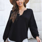 Button Detail Curved Hem Top
