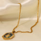18K Gold Plated Snake Geometric Pendant Necklace