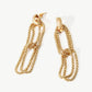 Gold-Plated D-Shaped Drop Earrings