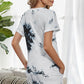 Tie-Dye Round Neck Tee Dress with Pockets